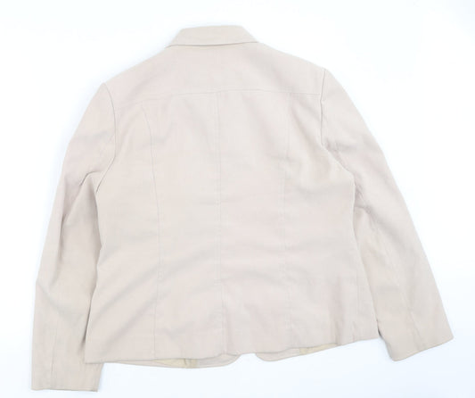 Womens UK Size 18 Bonmarché Beige Full Zip Jumper