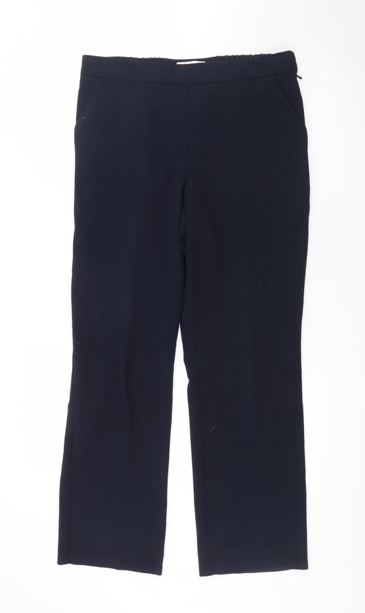 Womens UK Size 12 Classic Regular Fit Blue Trousers