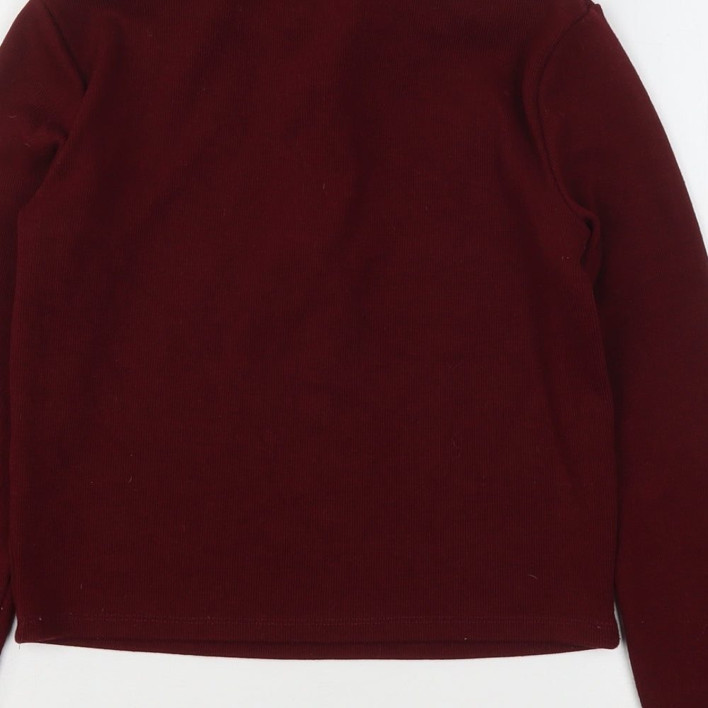 Bershka Womens Red Polyester Pullover Sweatshirt Size L