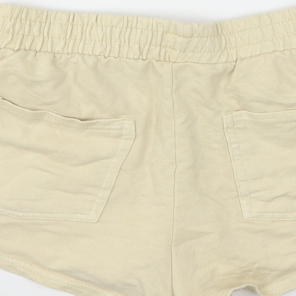 Bershka Womens Beige Cotton Sweat Shorts Size M L3 in Regular