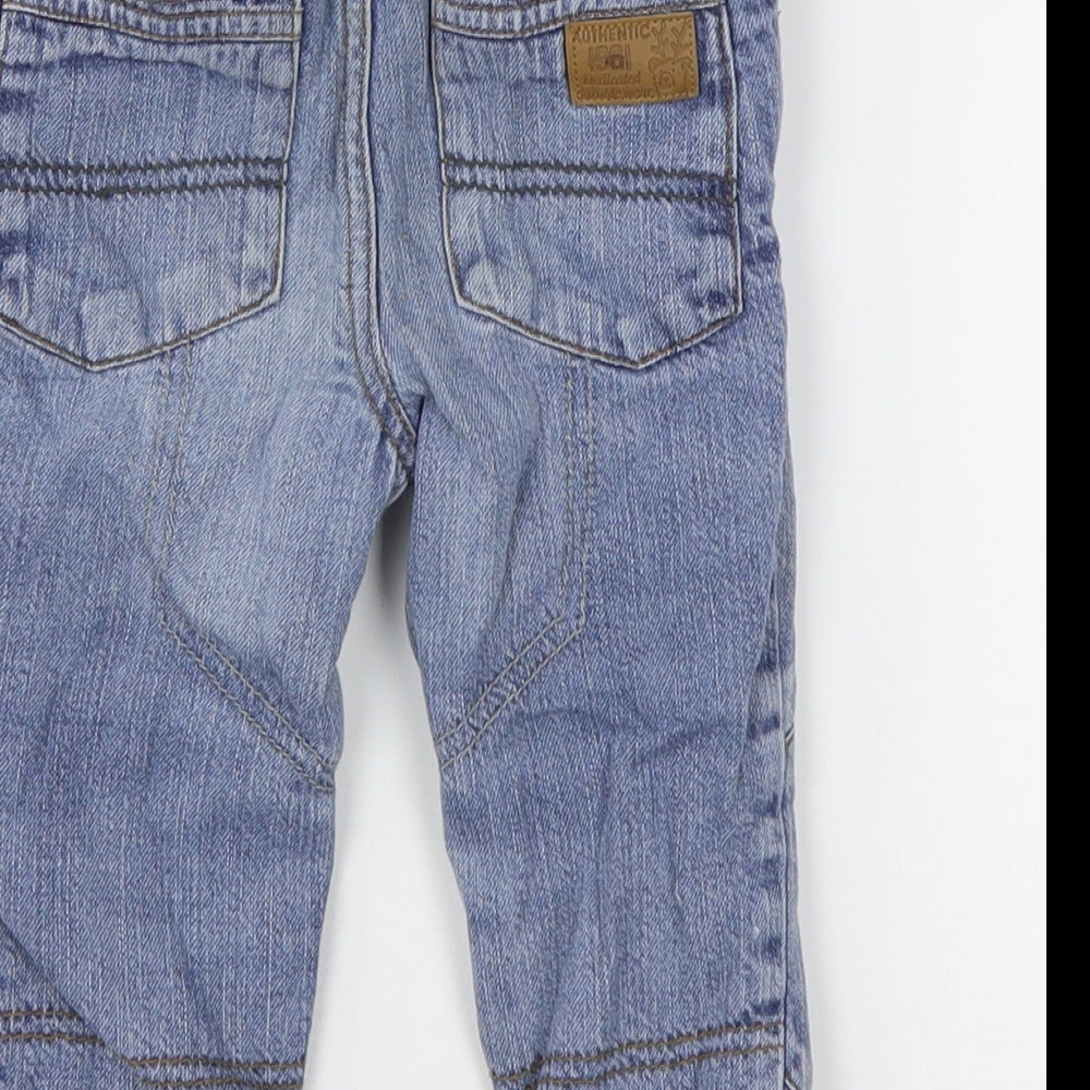 Mothercare Boys Blue Cotton Capri Jeans Size 12-18 Months Drawstring