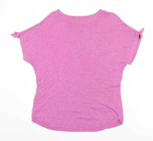 TU Womens Purple Round Neck Viscose Pullover Jumper Size 8