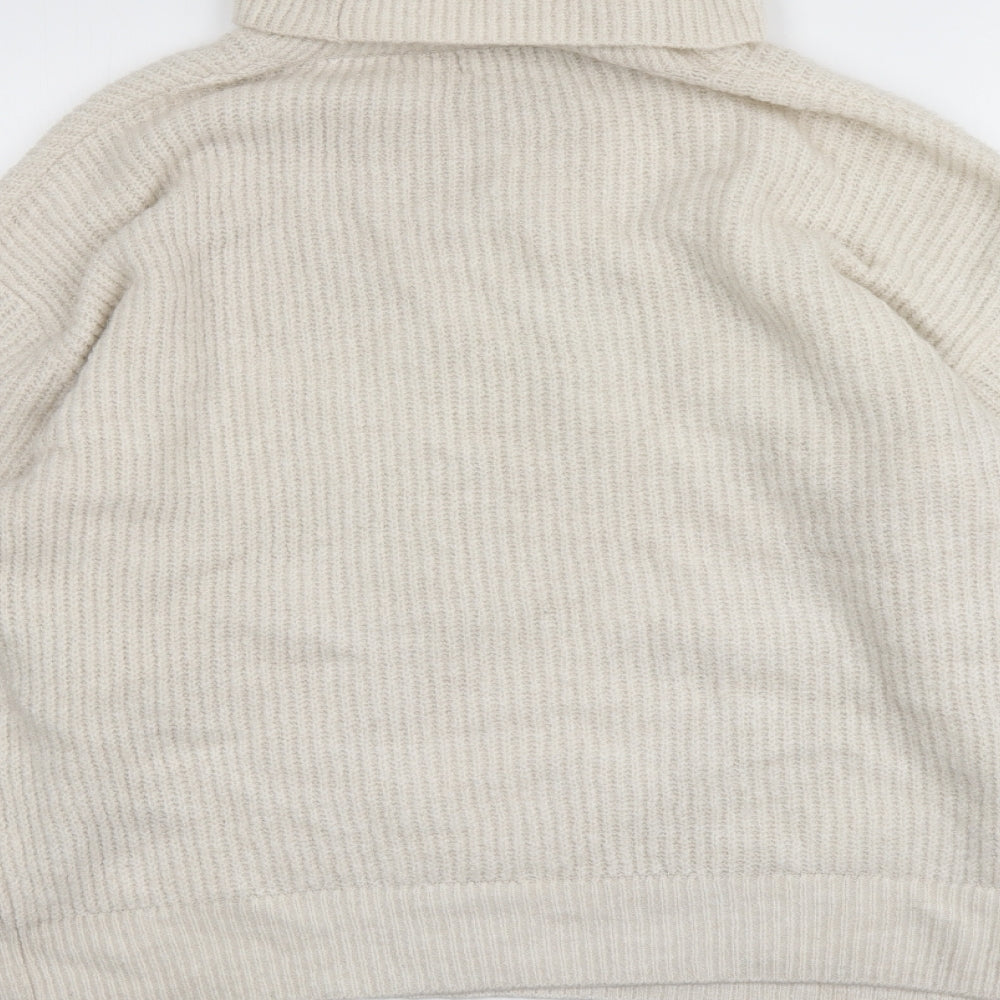 Gallery Womens Beige Roll Neck Acrylic Pullover Jumper Size M
