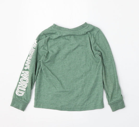 TU Boys Green Polyester Basic T-Shirt Size 3-4 Years Round Neck - Jurassic World