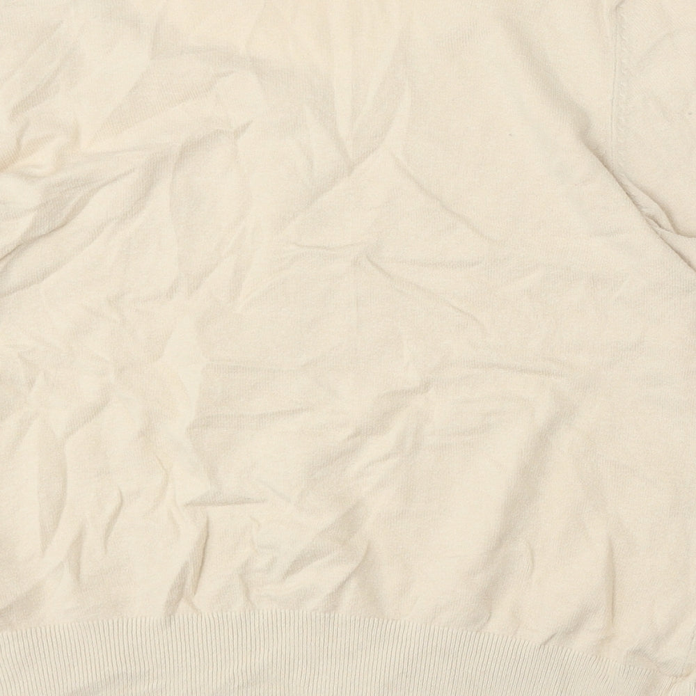 F&F Womens Beige Round Neck Cotton Cardigan Jumper Size 18