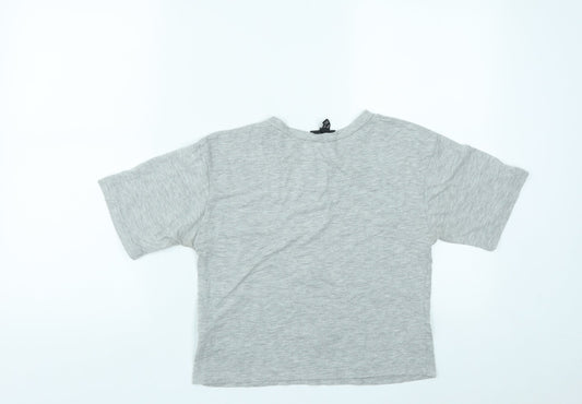 Womens UK Size 6 New Look Grey Basic T-Shirt