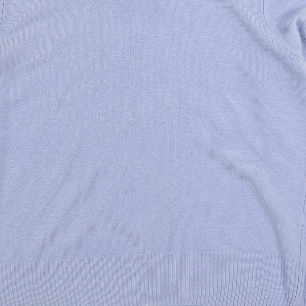 George Womens Purple Boat Neck Acrylic Pullover Jumper Size 18