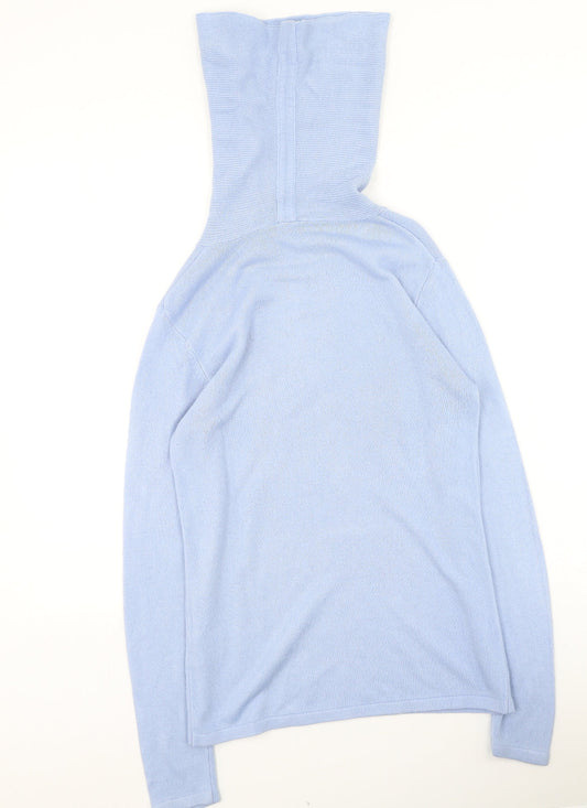 Emreco Womens Blue High Neck Acrylic Pullover Jumper Size 10