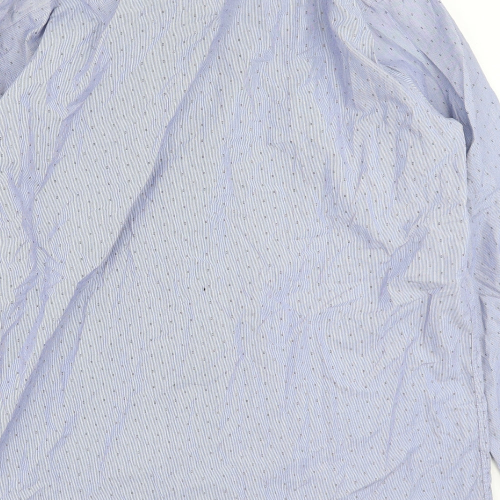 F&F Mens Blue Cotton Button-Up Size 42 Collared