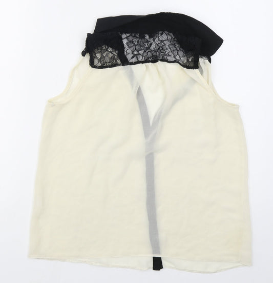 Womens UK Size 10 New Look Beige Basic Button-Up
