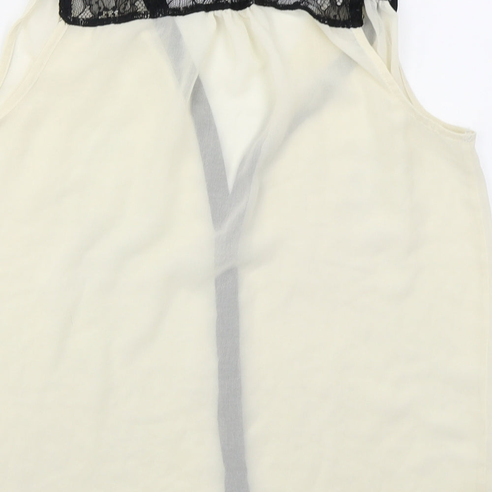 Womens UK Size 10 New Look Beige Basic Button-Up
