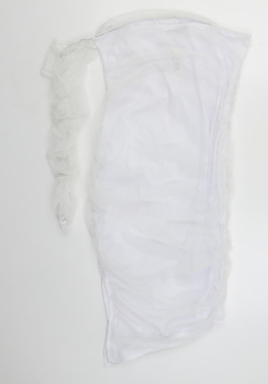 CBR Womens White Polyester Bodycon Size L Off the Shoulder Zip