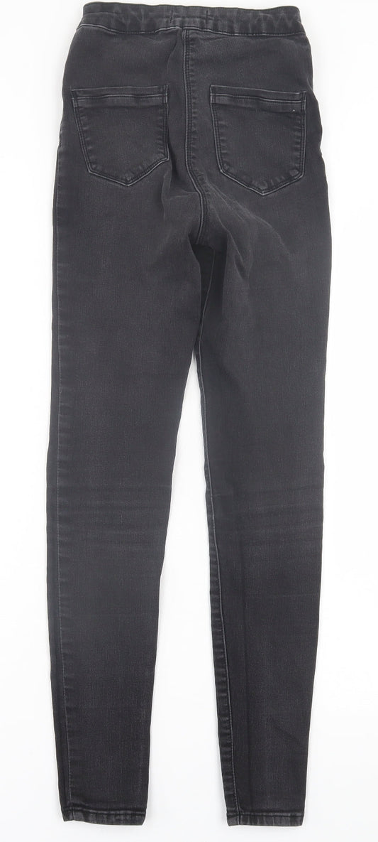 Matalan Womens Black Cotton Skinny Jeans Size 8 L28 in Regular Button