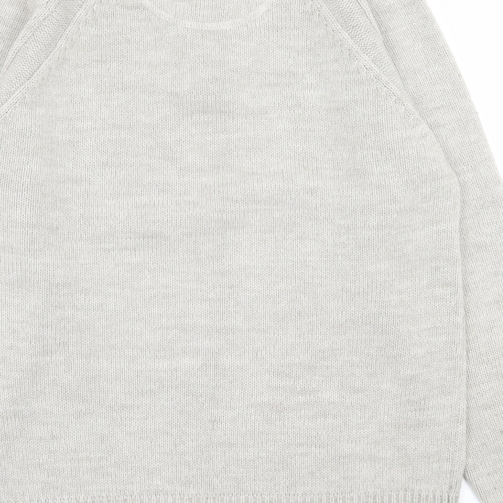 Industrialize Mens Grey High Neck Acrylic Pullover Jumper Size S