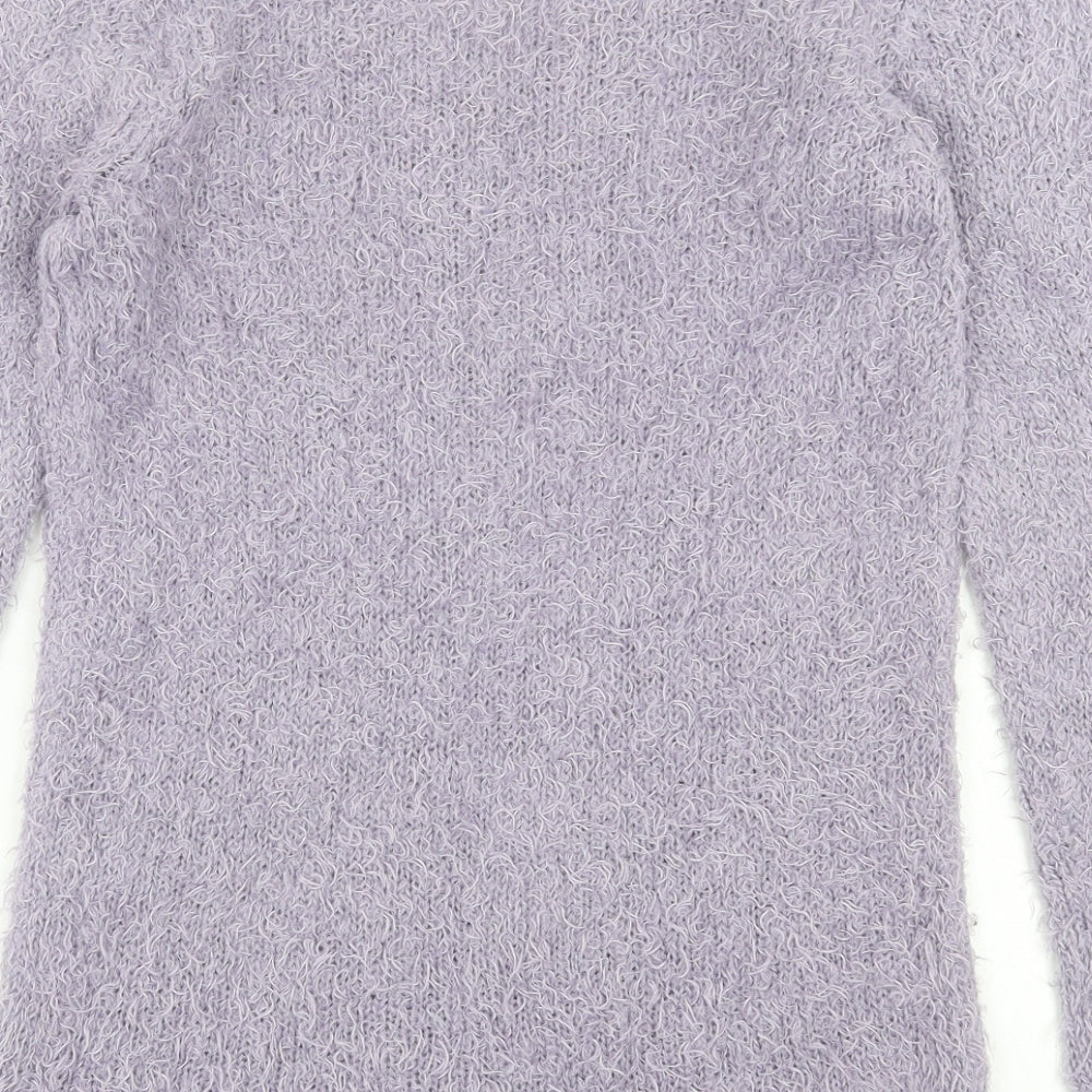 BHS Womens Purple Crew Neck Polyester Pullover Jumper Size 12
