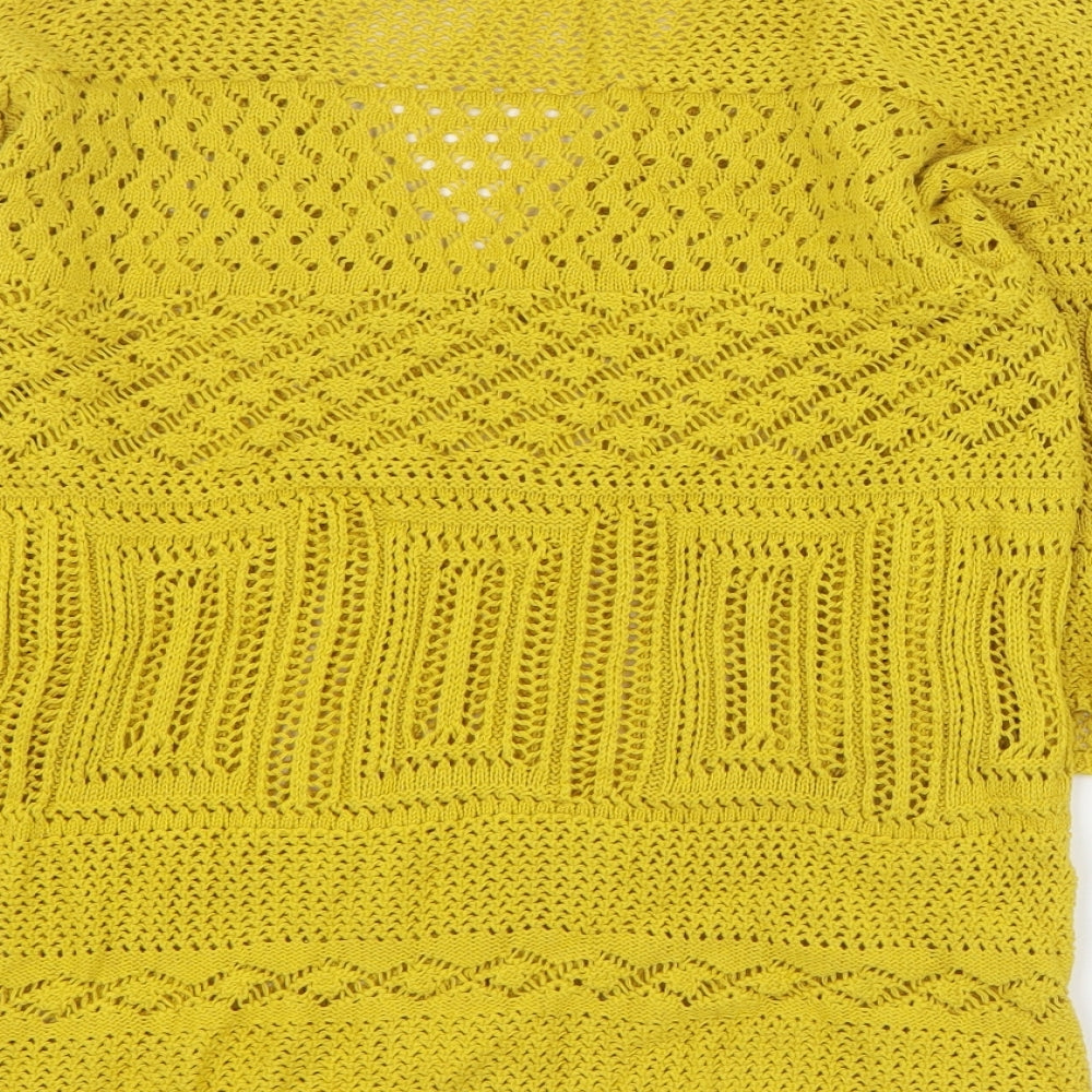 Womens UK Size S Papaya Yellow Pullover Jumper