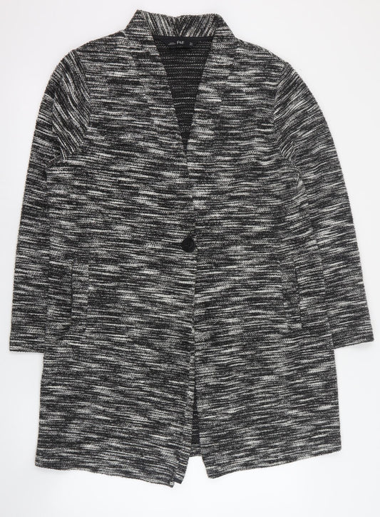 F&F Womens Grey Overcoat Coat Size M Button