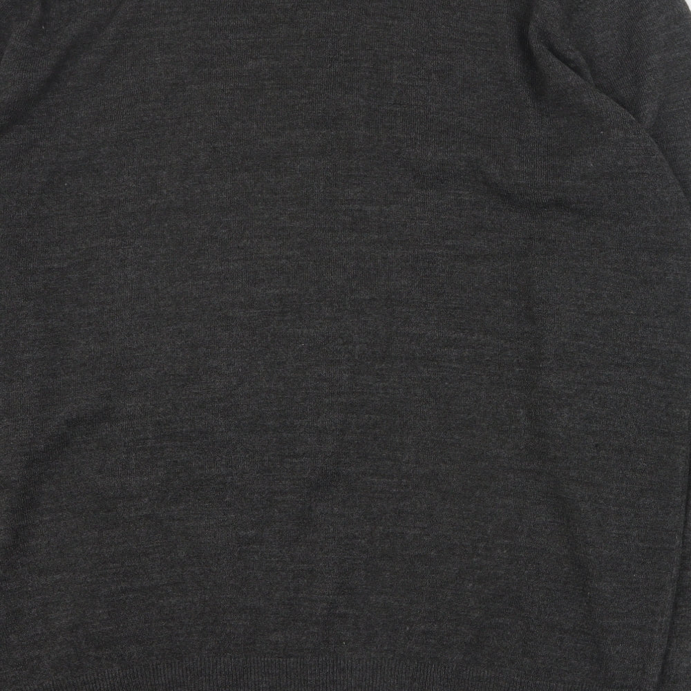 Capsule Mens Grey V-Neck Acrylic Pullover Jumper Size XL