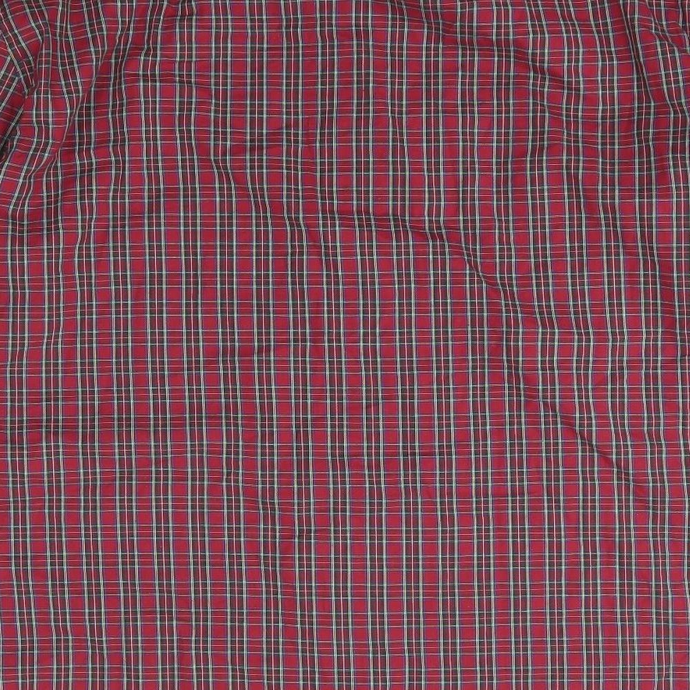 Mens UK Size 2XL Peacocks Red Button-Up Long Sleeve Casual Shirt