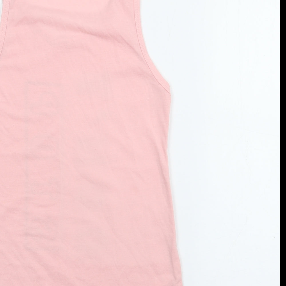 Active Girls Pink Polyester Camisole Tank Size 9-10 Years Scoop Neck