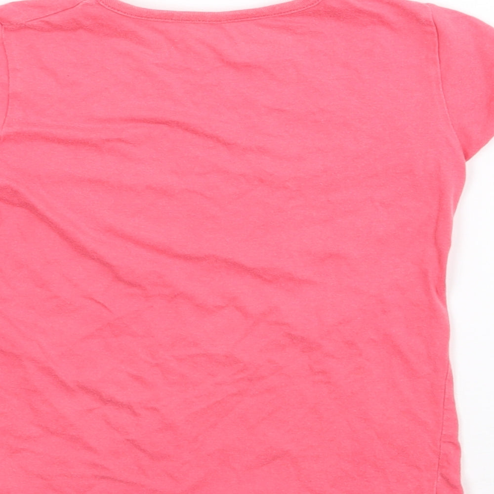 Dunnes Stores Girls Pink Cotton Basic T-Shirt Size 7 Years Crew Neck