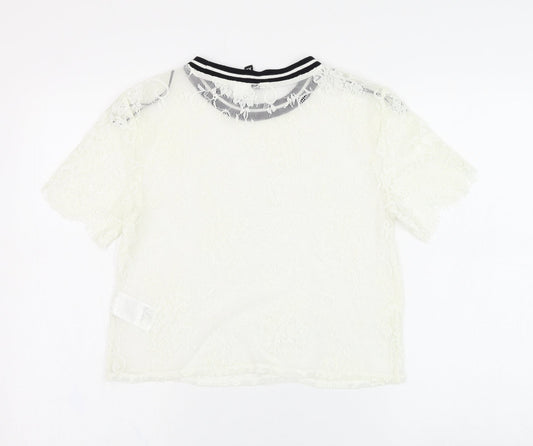 Womens UK Size XS H&M White Basic T-Shirt