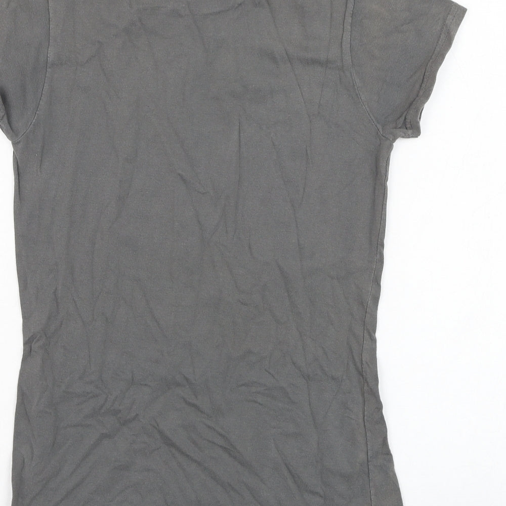 Womens UK Size S Gildan Grey Basic T-Shirt