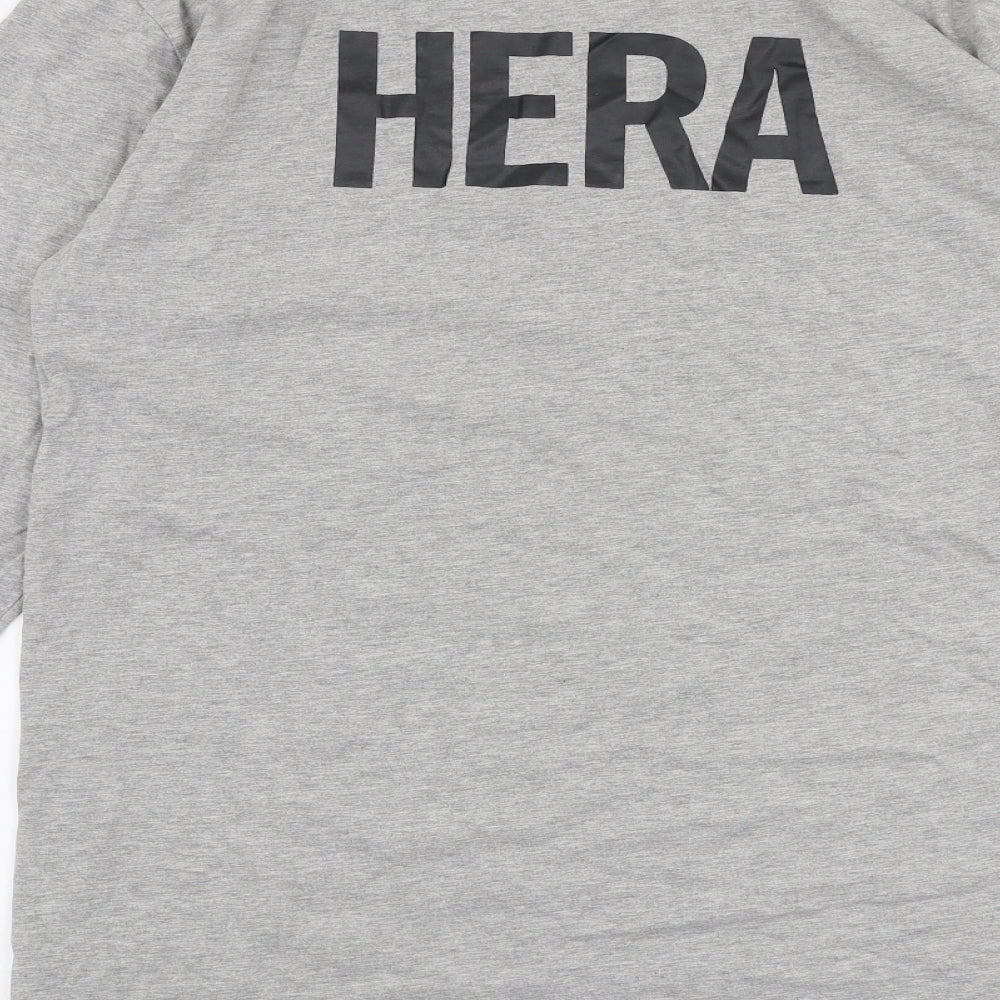 Hera Mens Grey Cotton T-Shirt Size XS Round Neck
