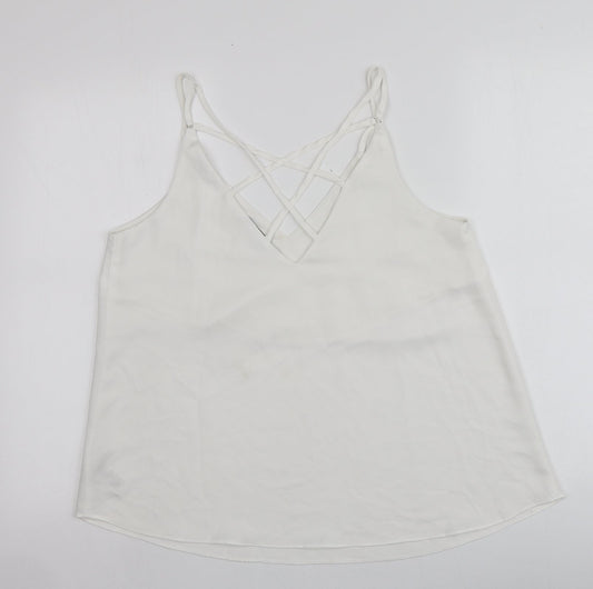 Womens UK Size 12 NEXT Ivory Basic Blouse