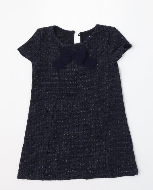 Young Dimension Girls Blue Polyester Trapeze & Swing Size 2-3 Years Round Neck