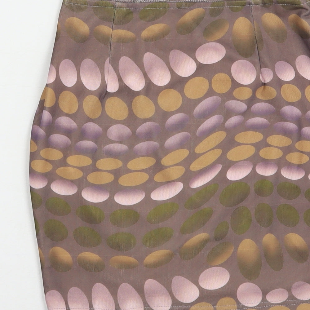 NaaNaa Womens Purple Geometric Polyester Mini Skirt Size 8 Zip