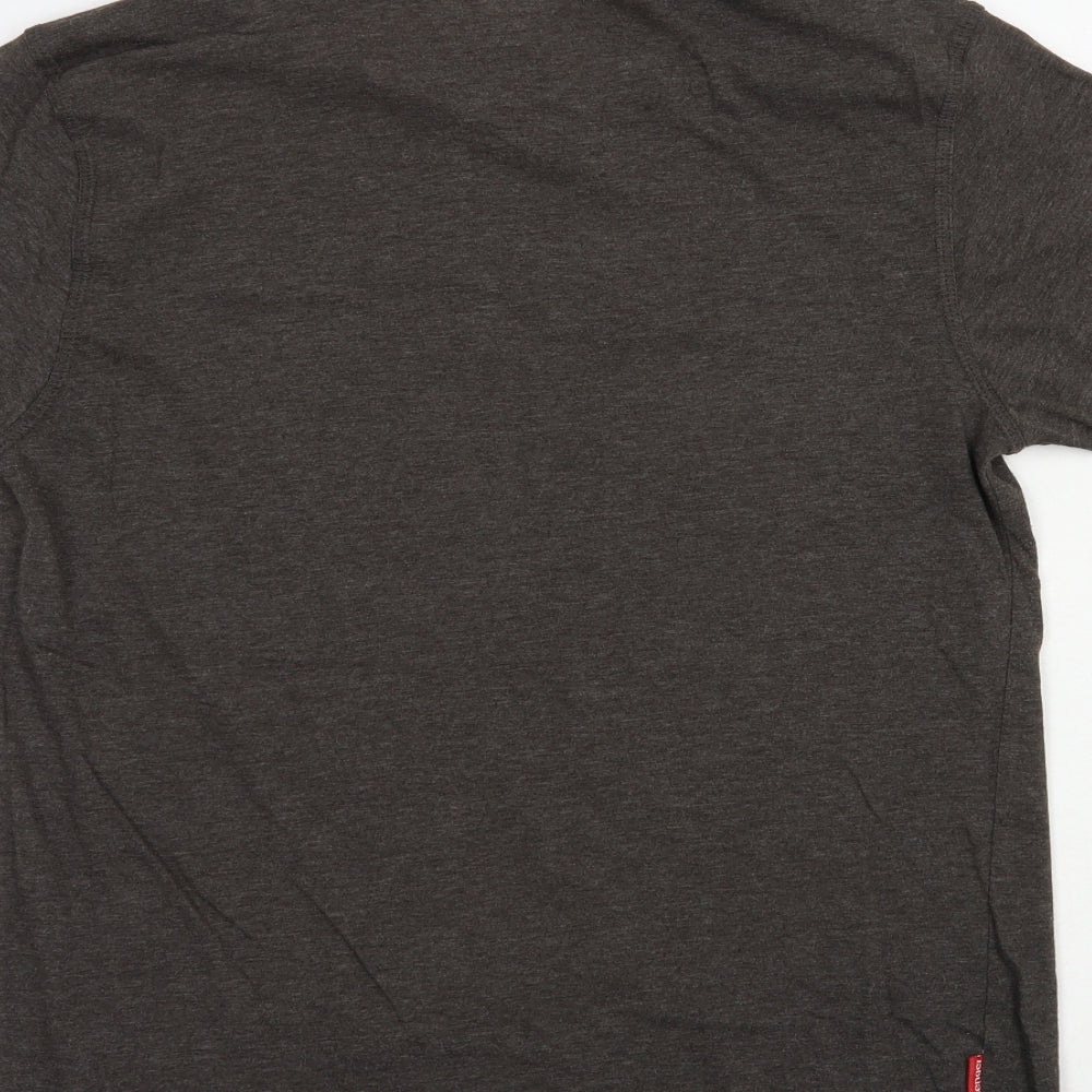 Slazenger Mens Brown Cotton T-Shirt Size S Crew Neck