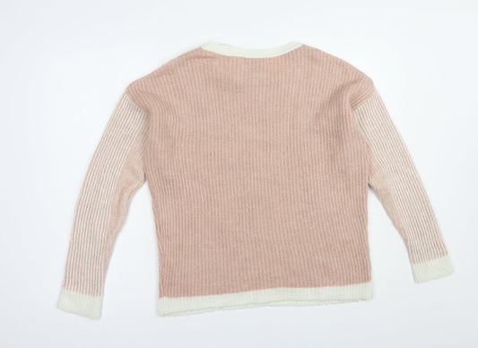 Atmosphere Womens Pink Crew Neck Acrylic Pullover Jumper Size 12