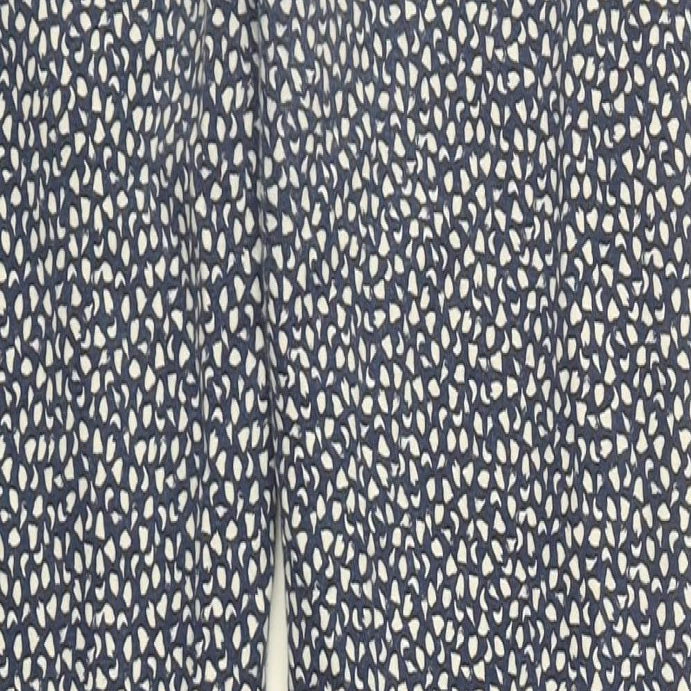 Goldigga Mens Blue Geometric Cotton Jegging Trousers Size 16 L26 in Regular Button