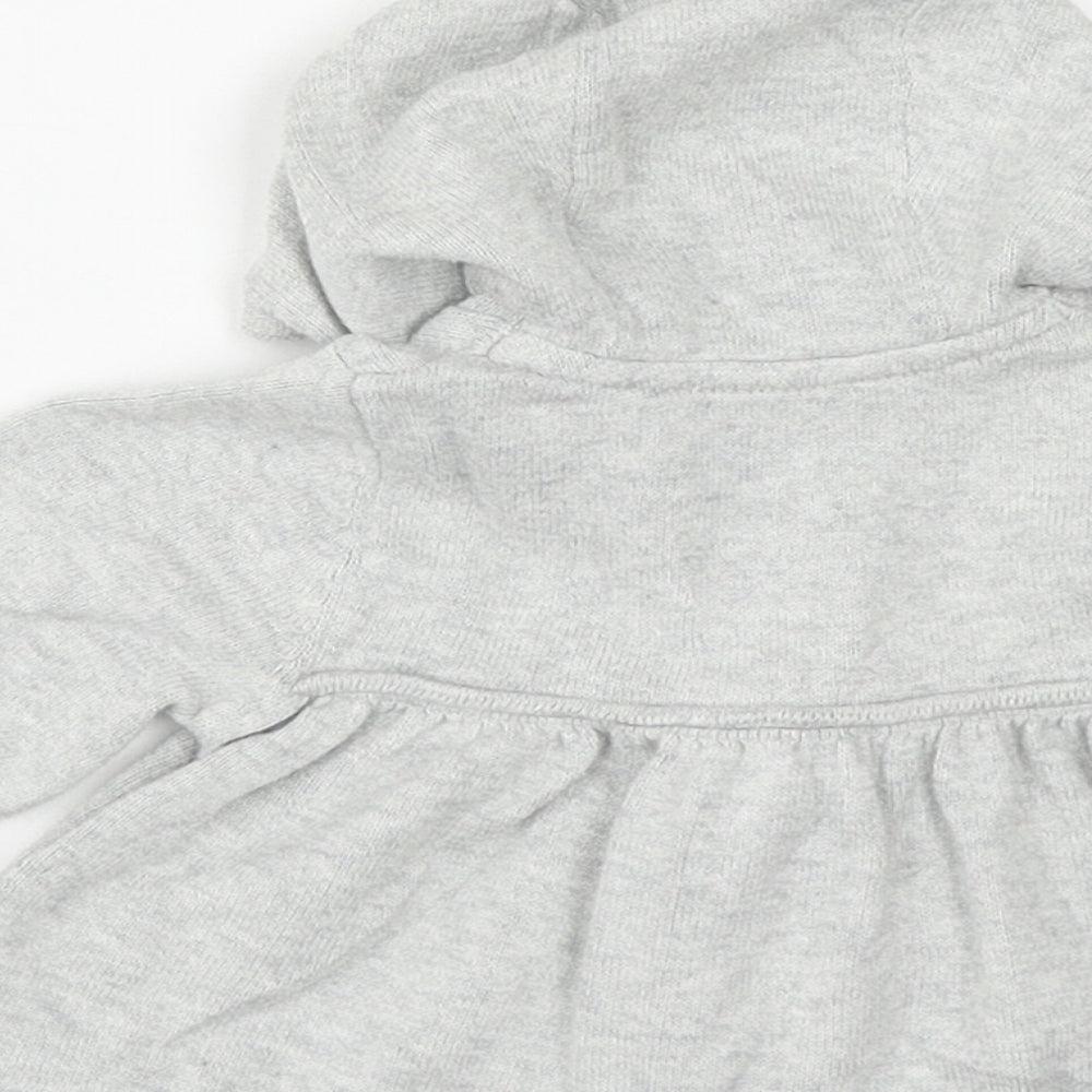 Mothercare Girls Grey Cotton Cardigan Jumper Size 0-3 Months Zip