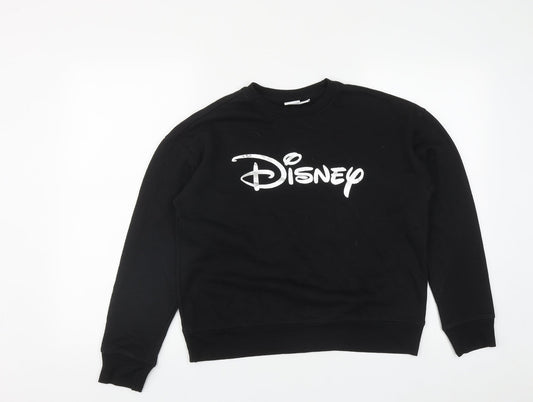 Womens UK Size XS Disney Black Pullover Jumper