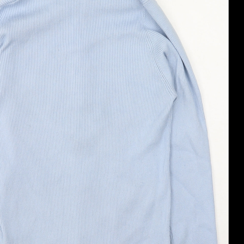Primark Womens Blue High Neck Viscose Full Zip Jumper Size XL