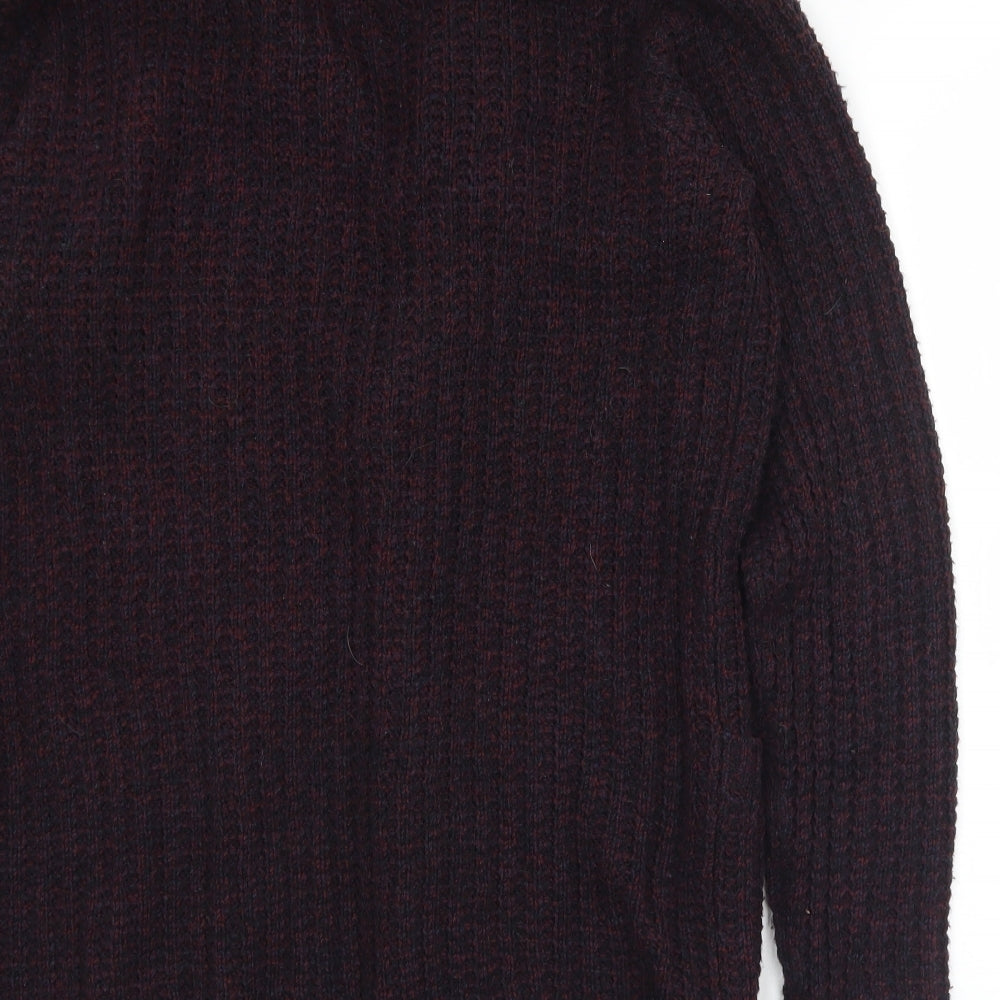 Primark Womens Purple Collared Acrylic Cardigan Jumper Size M