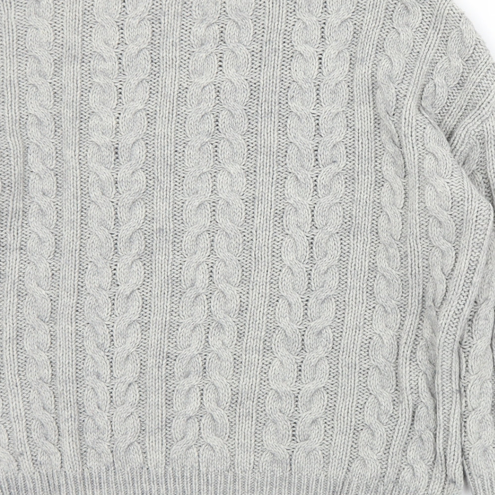 Primark Womens Grey Crew Neck Acrylic Pullover Jumper Size 6 - 6/8