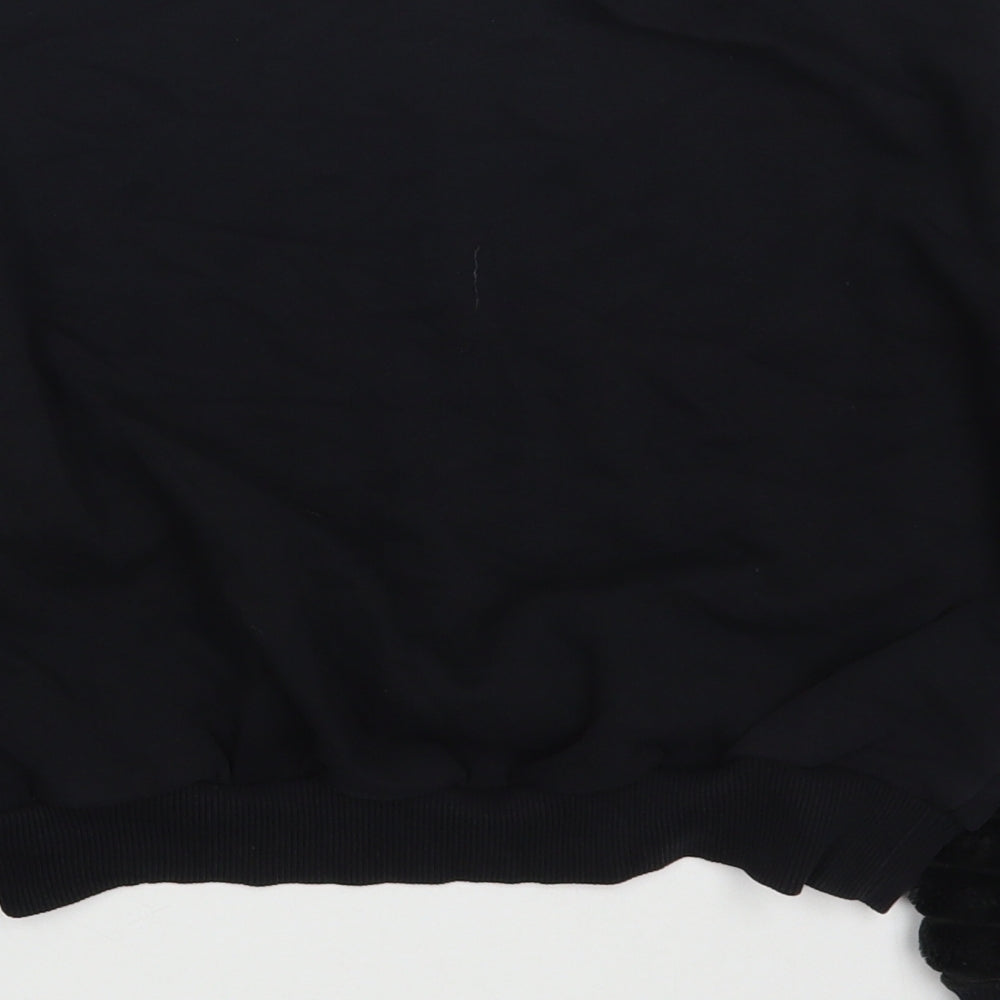 F&F Girls Black Cotton Pullover Sweatshirt Size 9-10 Years Pullover