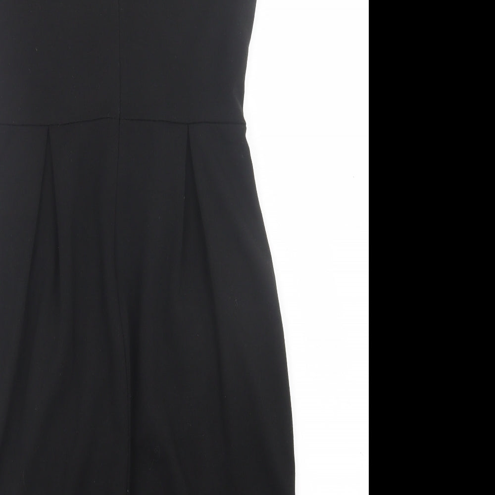 Atmosphere Womens Black Polyester A-Line Size 10 Crew Neck Zip