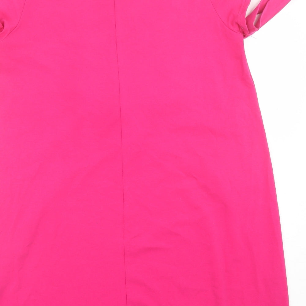jenerique Womens Pink Polyester Tunic T-Shirt Size 8 Crew Neck