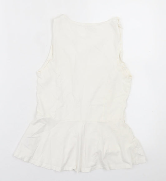 Womens UK Size 10 New Look White Basic Tank