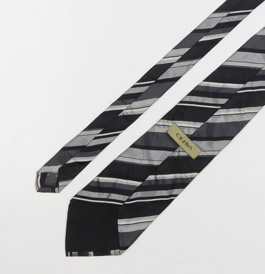 Mens Cezan Multicoloured Striped Pointed Tie