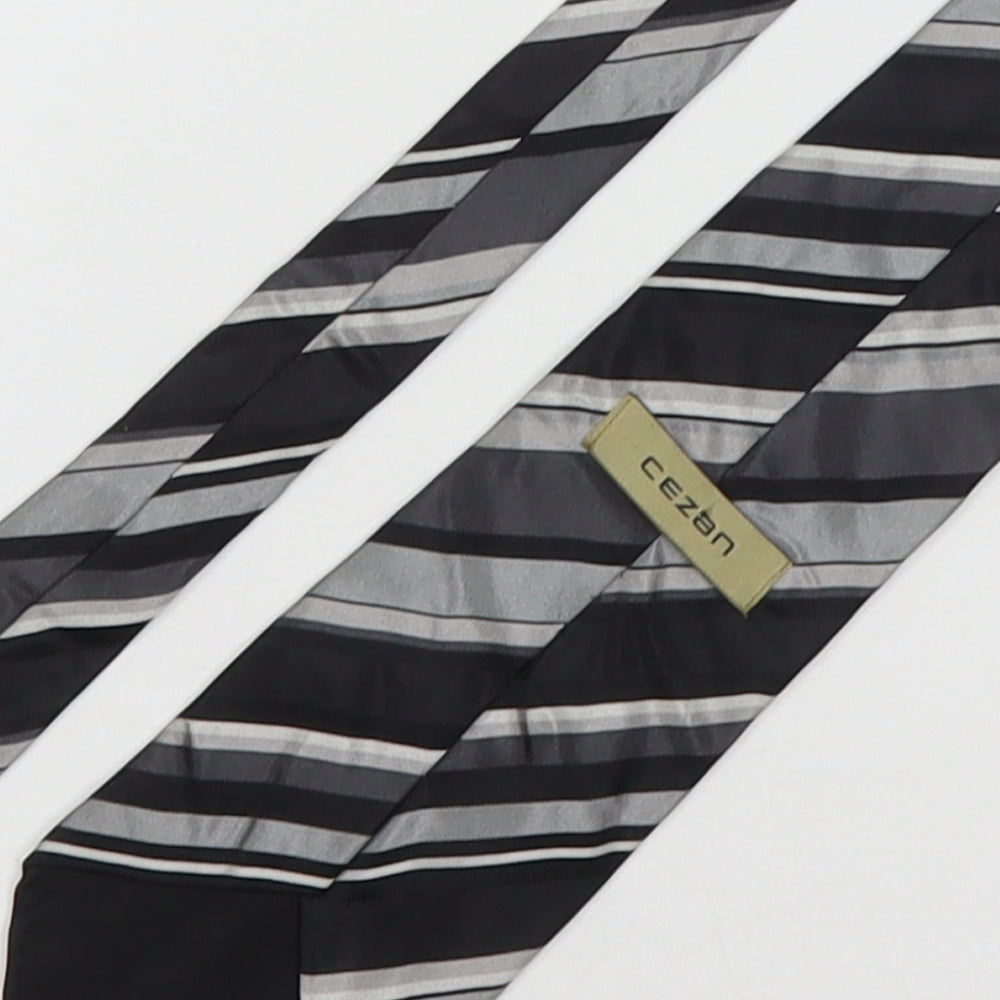 Mens Cezan Multicoloured Striped Pointed Tie