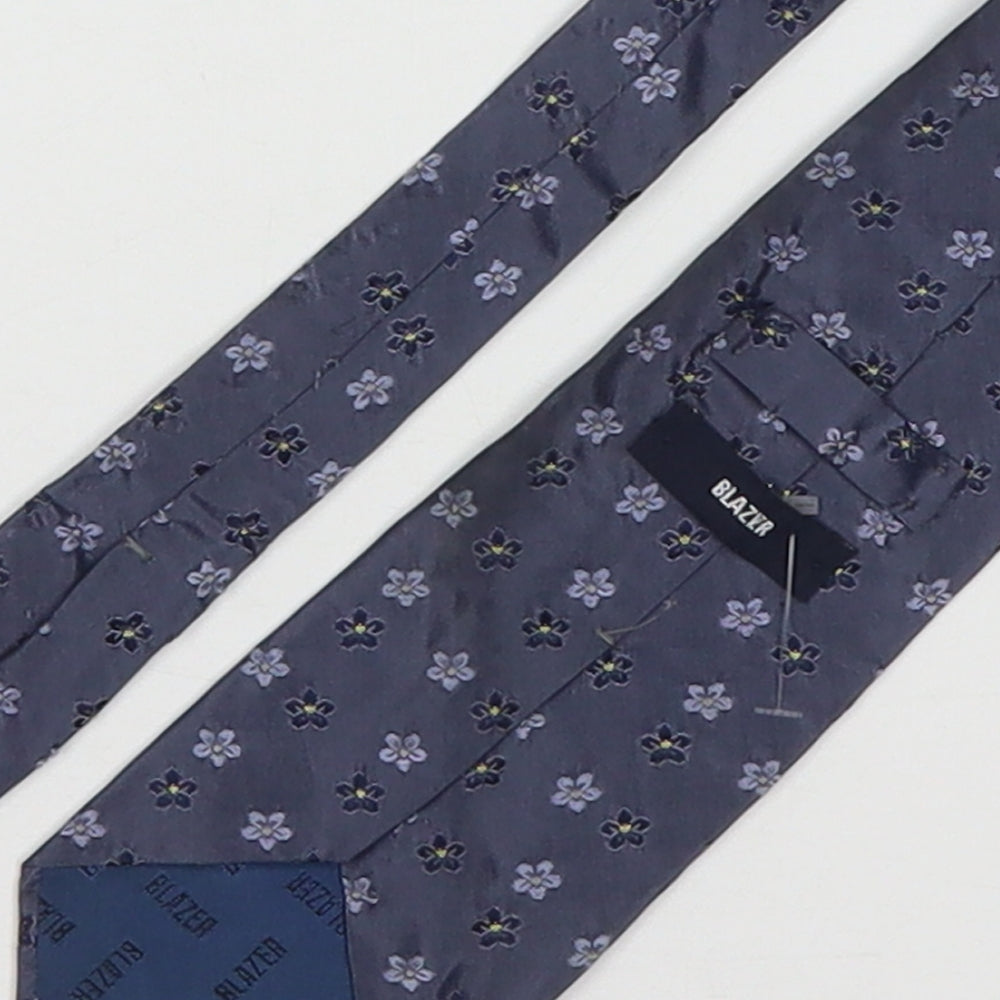 Mens Blazer Grey Floral Pointed Tie
