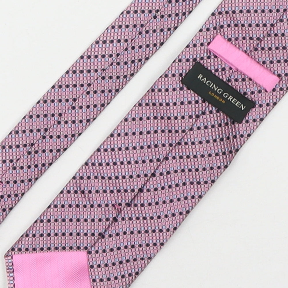 Racing Green Mens Multicoloured Geometric Silk Pointed Tie One Size