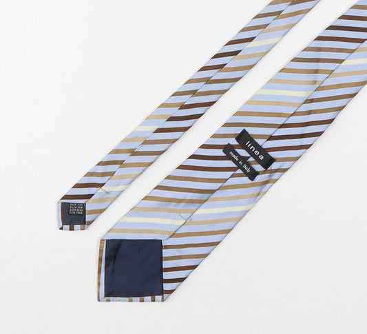 Linea Mens Multicoloured Striped Silk Pointed Tie One Size