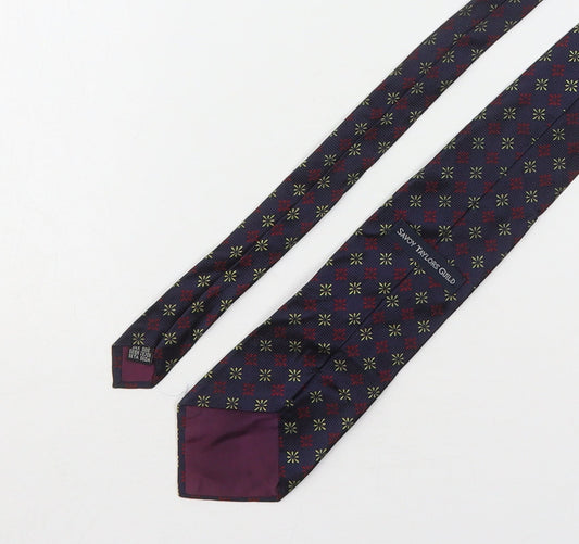 Savoy Taylors Guild Mens Multicoloured Geometric Silk Pointed Tie One Size