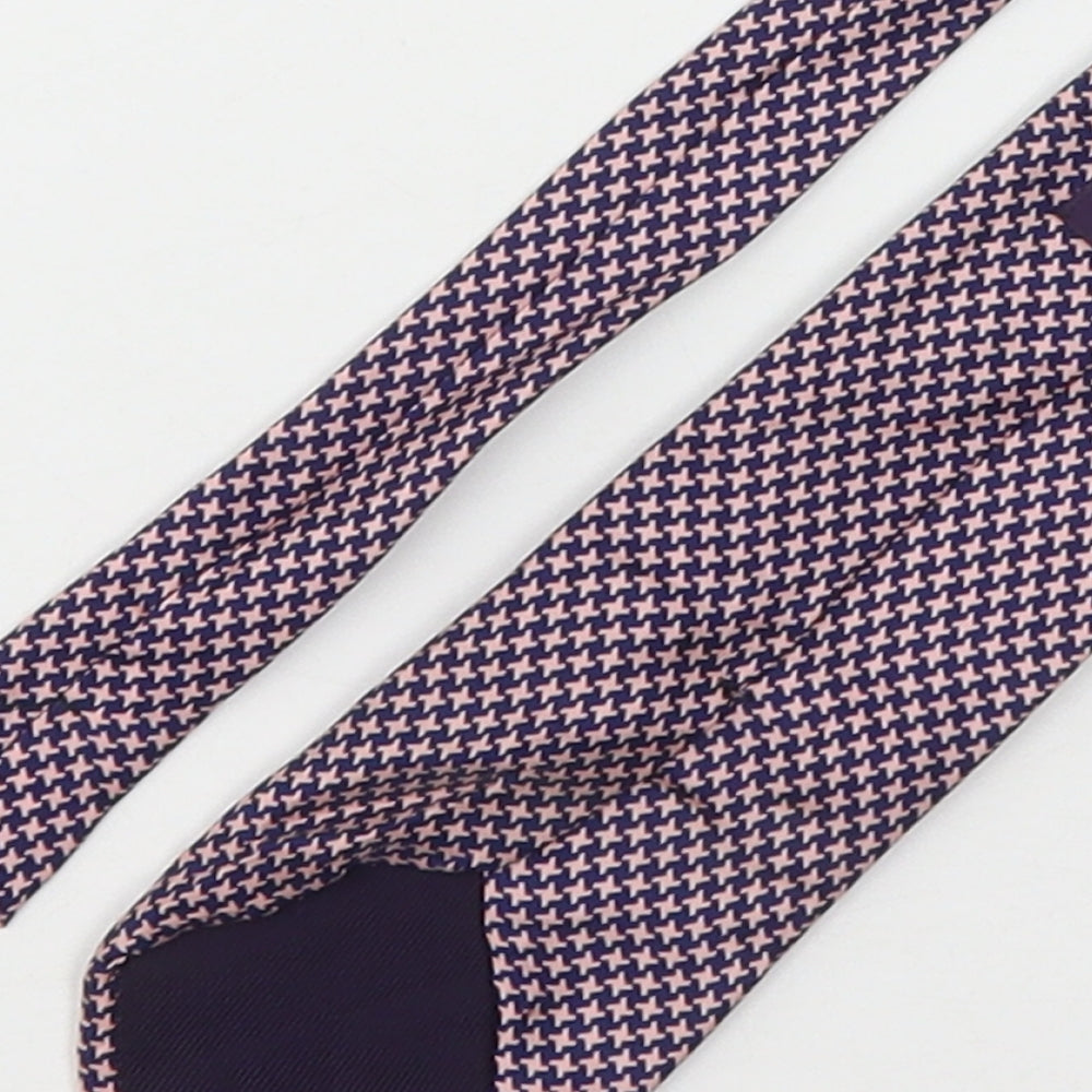Michaelis Mens Multicoloured Houndstooth Silk Pointed Tie One Size